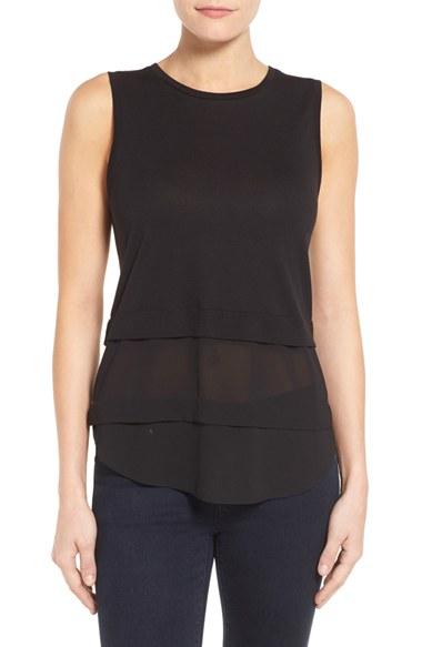 Women's Michael Michael Kors Mixed Media Sleeveless Top