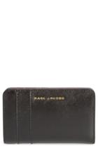 Women's Marc Jacobs Saffiano Leather Compact Wallet - Black