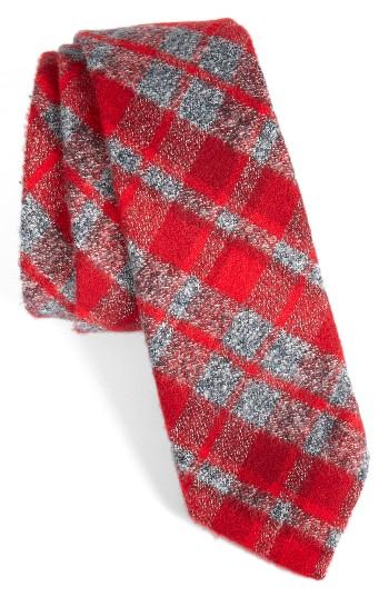 Men's Alexander Olch Plaid Cotton Tie, Size - Red