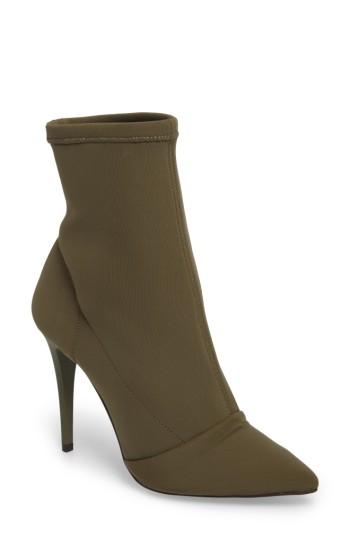 Women's Topshop Hubba Pointy Toe Bootie .5us / 37eu - Green