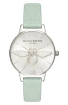 Women's Olivia Burton 3d Bee Leather Strap Watch, 30mm