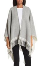 Women's Rag & Bone Stripe Merino Wool Poncho, Size - Grey