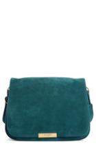 Saint Laurent Amalia Suede Flap Shoulder Bag - Blue/green