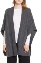 Women's Nordstrom Signature Cashmere Open Poncho, Size - Grey