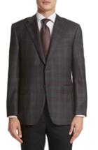 Men's Canali Classic Fit Plaid Wool Sport Coat Us / 48 Eu S - Grey