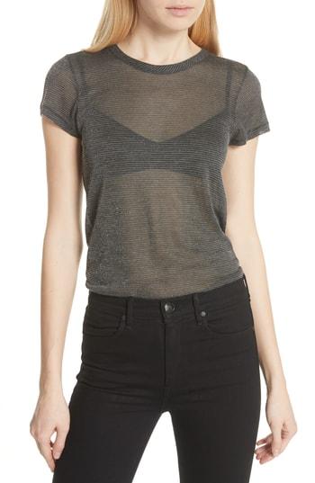 Women's Rag & Bone/jean Dawson Shimmer Mesh Tee - Black