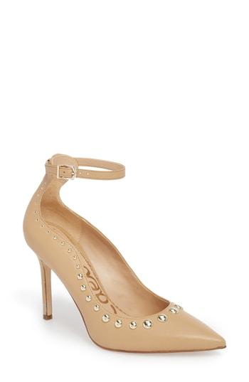 Women's Sam Edelman Helen Ankle Strap Pump M - Beige