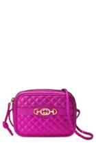 Gucci Quilted Metallic Leather Camera Bag - Pink
