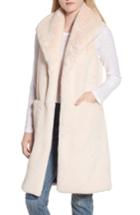 Women's Heurueh Heather Faux Mink Fur Vest, Size - Pink