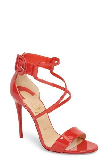 Women's Christian Louboutin Choca Criss Sandal .5us / 35.5eu - White