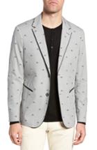 Men's John Varvatos Star Usa Slim Fit Print Cotton Blazer R - Grey