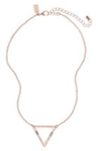 Women's Canvas Wire Wrap Triangle Pendant Necklace