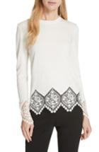 Women's Ted Baker London Aylex Lace Detail Wool Cashmere Blend Sweater