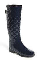 Women's Hunter Original Refined High Gloss Quilted Rain Boot M - Blue