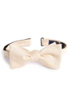 Men's The Tie Bar Silk Solid Bow Tie, Size - Beige