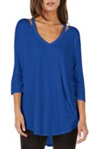 Women's Michael Stars Shoulder Cutout Jersey Top, Size - Blue
