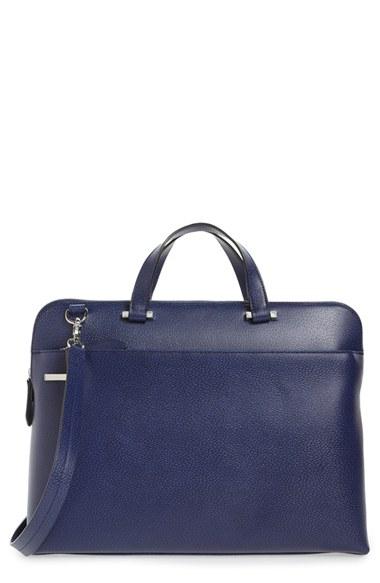 Lodis Medium Jamie Rfid Leather Briefcase - Blue