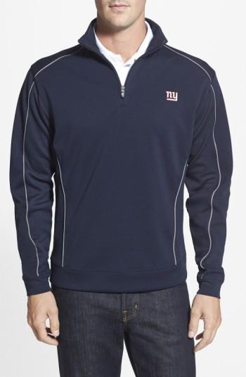 Men's Cutter & Buck New York Giants - Edge Drytec Moisture Wicking Half Zip Pullover