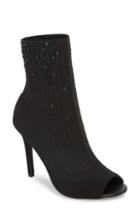 Women's Charles By Charles David Peep Toe Sock Bootie .5 M - Black