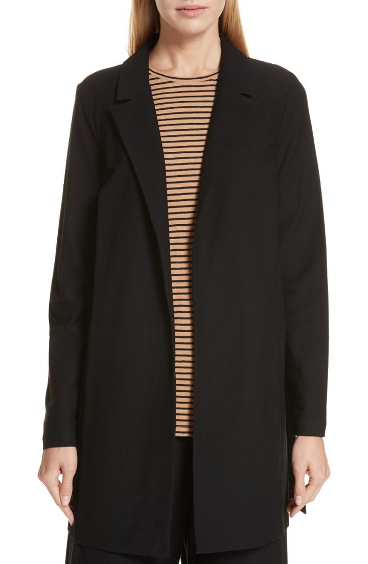 Women's Eileen Fisher Long Jacket, Size - Black