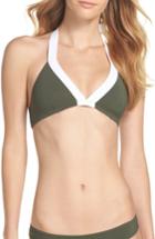 Women's Diane Von Furstenberg Banded Halter Bikini Top, Size - Green