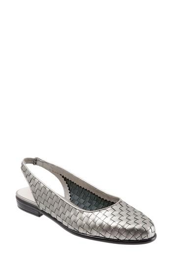 Women's Trotters Lucy Slingback Flat .5 N - Grey