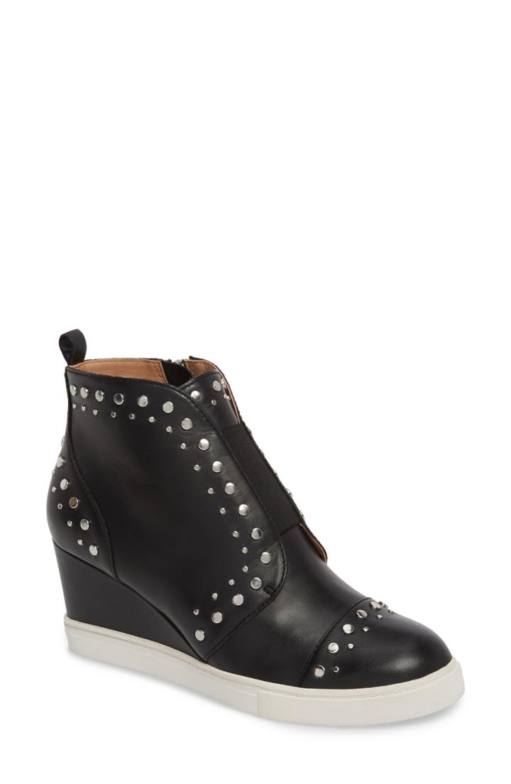 Women's Linea Paolo Felicity Wedge Sneaker .5 M - Black