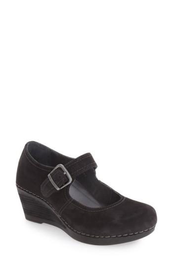 Women's Dansko 'sandra' Mary Jane Wedge .5-7us / 37eu M - Black