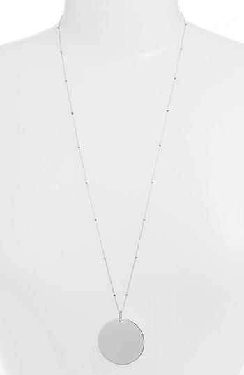 Women's Argento Vivo Large Flat Disc Long Pendant Necklace