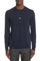 Men's Stone Island Embroidered Crest Sweater - Blue