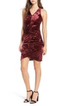 Women's Leith Ruched Velour Sheath Dress - Red