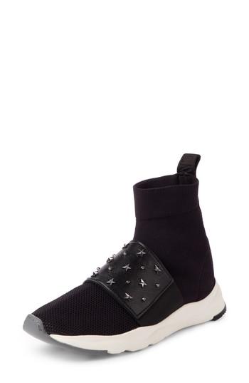 Women's Balmain Cameron Studded Sock Sneaker Eu - Black