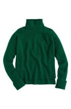 Women's J.crew Side Slit Supersoft Turtleneck Sweater - Green