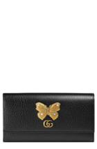 Women's Gucci Farfalla Leather Continental Wallet -