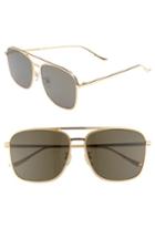 Women's Blanc & Eclare Geneva Large 60mm Polarized Metal Aviator Sunglasses - Gold/ Grey