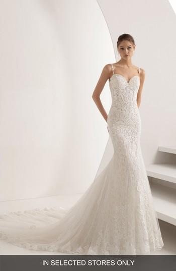 Women's Rosa Clara Abac Sweetheart Illusion Back Mermaid Gown, Size In Store Only - Ivory