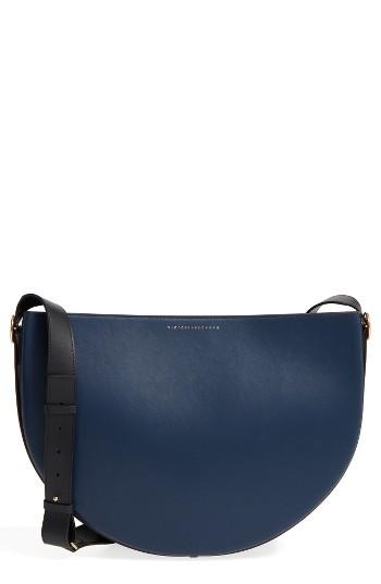 Victoria Beckham Small Half Moon Calfskin Leather Bag - Blue