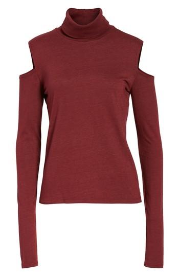 Women's Pam Gela Cold Shoulder Turtleneck Tunic Sweater