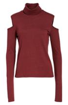 Women's Pam Gela Cold Shoulder Turtleneck Tunic Sweater