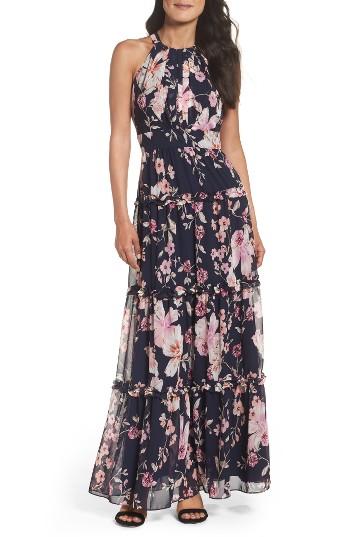 Women's Eliza J Floral Halter Maxi Dress - Pink