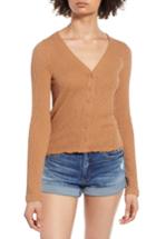 Women's Bp. Slim Long Sleeve Button Cardigan, Size - Brown