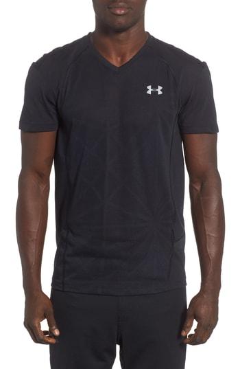 Men's Under Armour Microthread Swyft V-neck T-shirt - Black