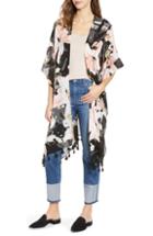 Women's Nordstrom Print Kimono Wrap, Size - Black