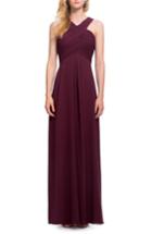 Women's #levkoff Crisscross Bodice Chiffon Gown - Burgundy