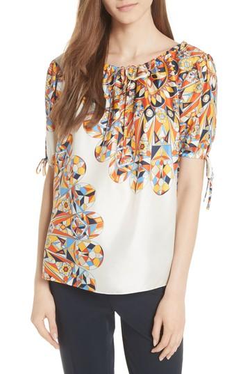 Women's Tory Burch Alyssa Silk Top - White