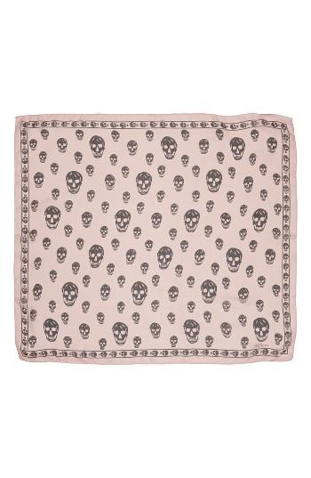 Women's Alexander Mcqueen 'skull' Chiffon Scarf, Size - Burgundy