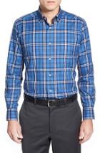 Men's David Donahue Regular Fit Check Sport Shirt - Blue