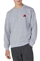 Men's Topman Rose Embroidered Sweatshirt - Grey