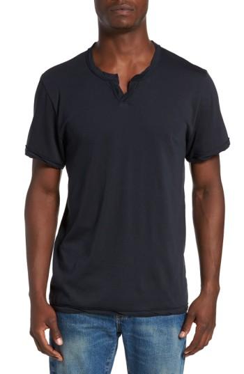 Men's Alternative Notched Neck Organic Cotton T-shirt - Black