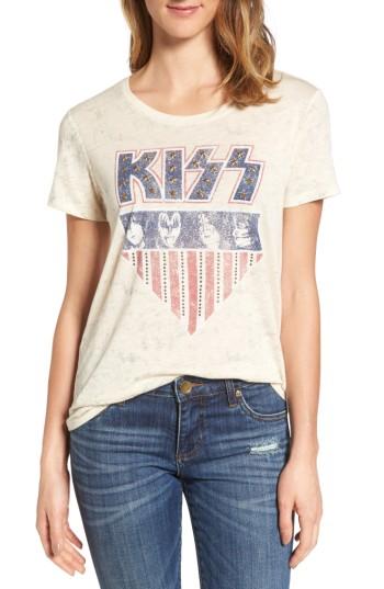 Women's Lucky Brand Kiss Studded Tee - Grey